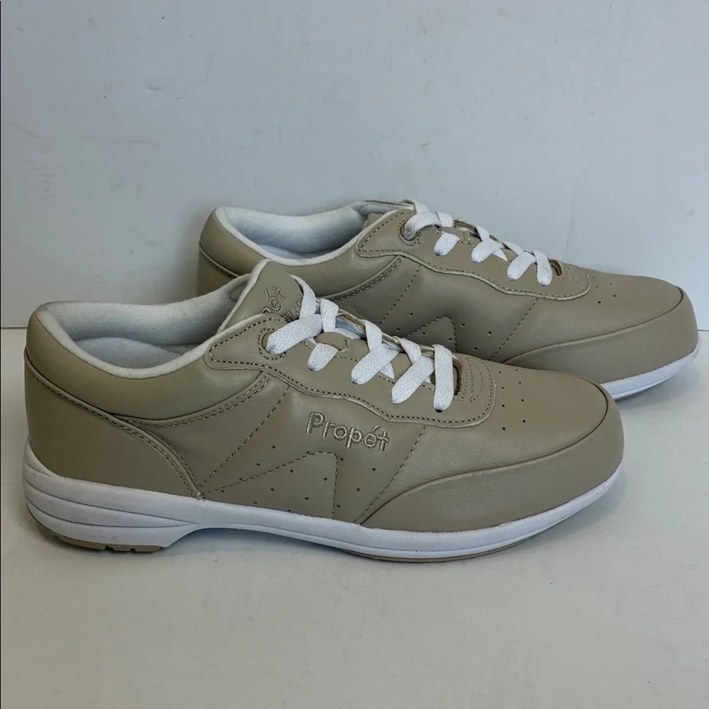 Propet Washable Walker Women's Beige Leather Shoes W3840 US Size 7.5 Comfort